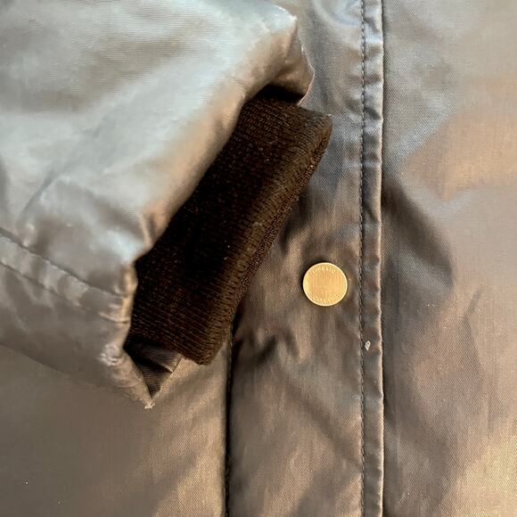 Soia & Kyo Fur Trimmed Waxed Parka Coat Jacket In Navy Indigo Size Small - Picture 6 of 13